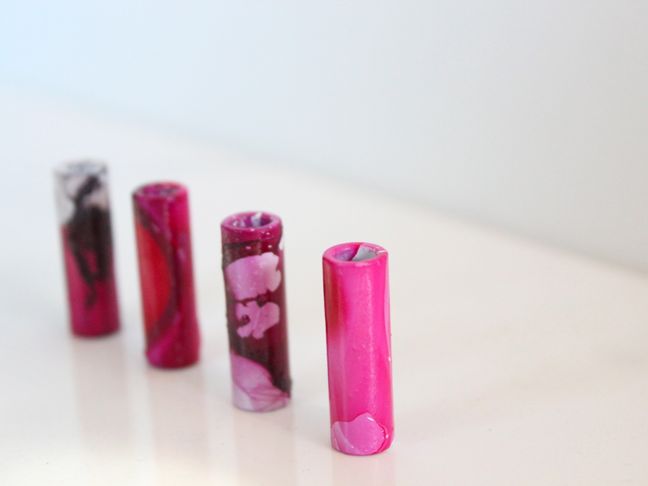 diy marbled round tube beads