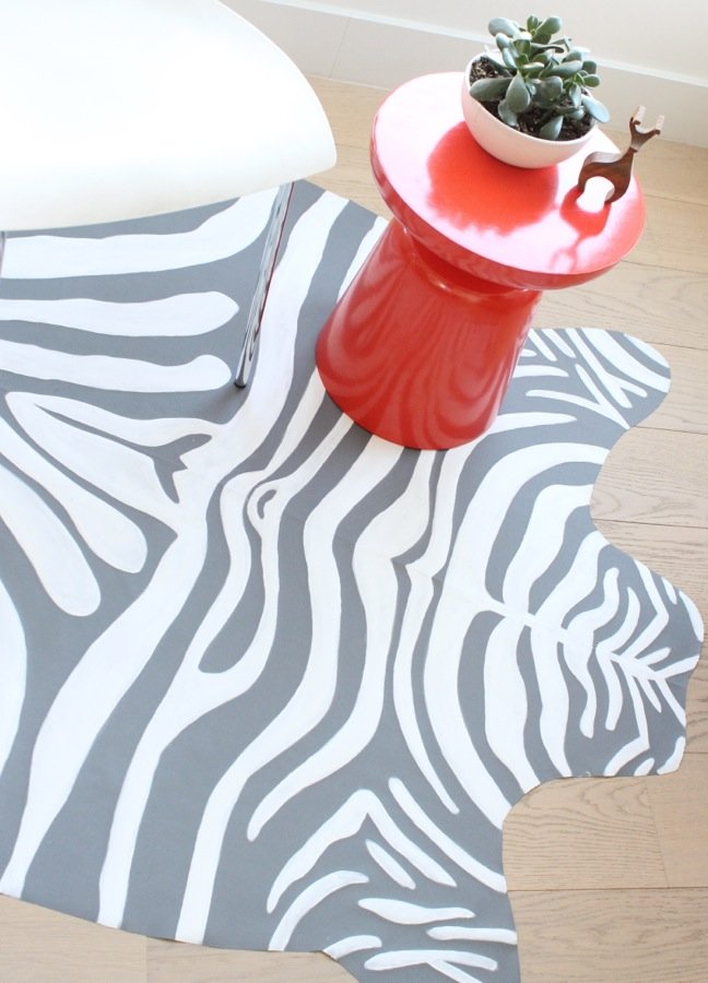 Walk On The Wild Side With A DIY Zebra Print Rug