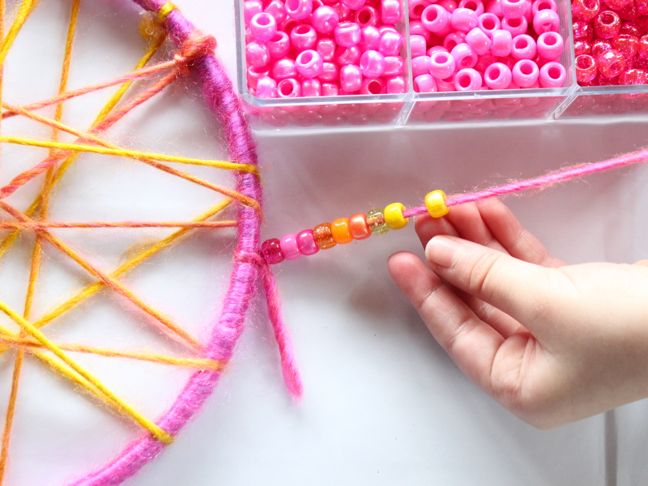 pink-yellow-orange-pony-beads-dream-catcher