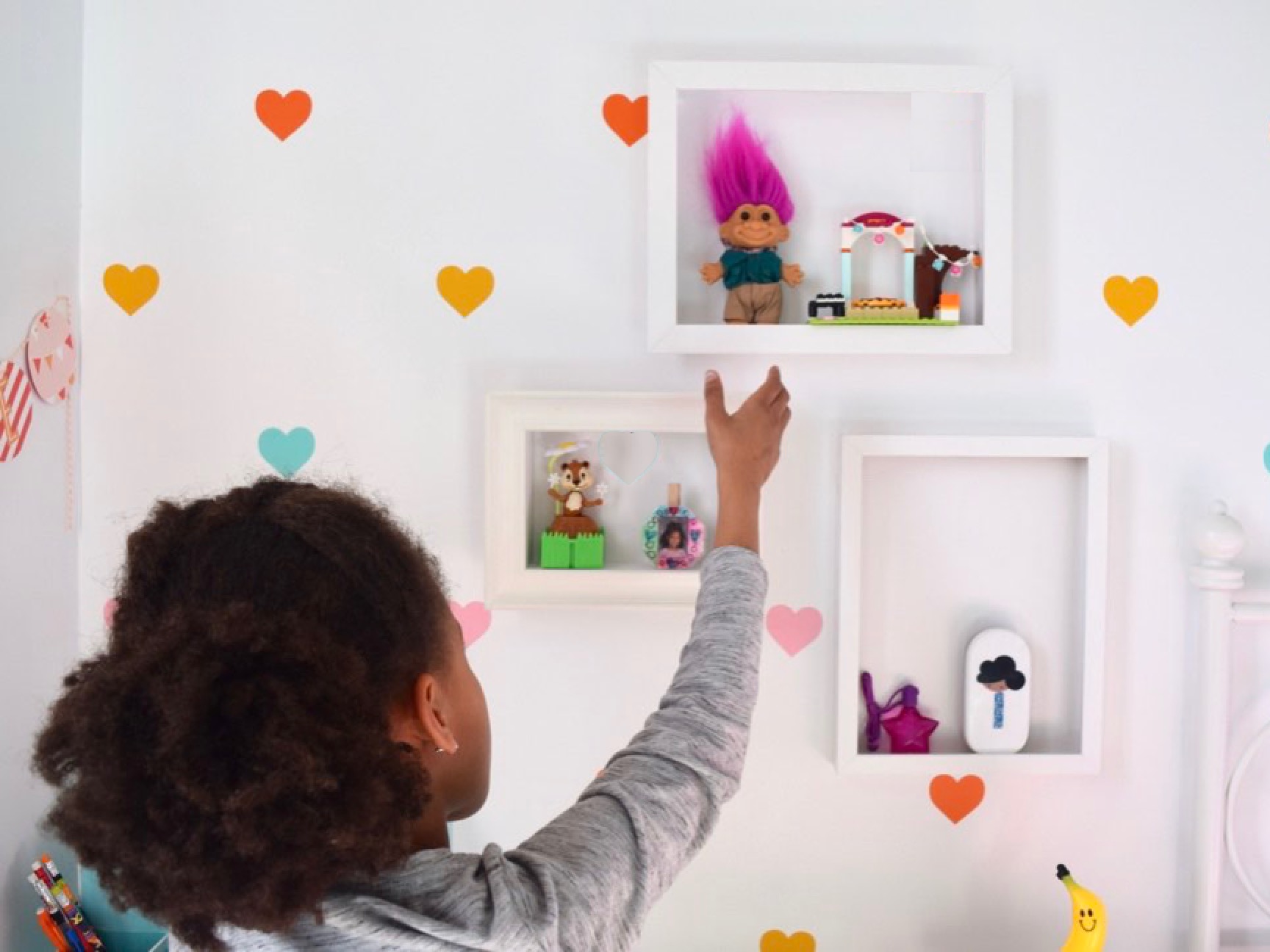 DIY Picture Frame Shelves to Show Off Your Kid's Colletibles