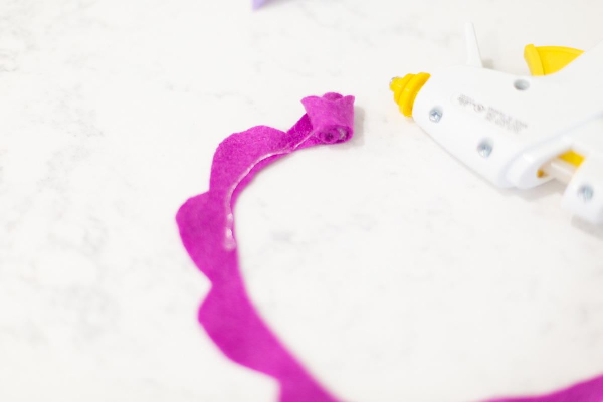 Creating a felt flower