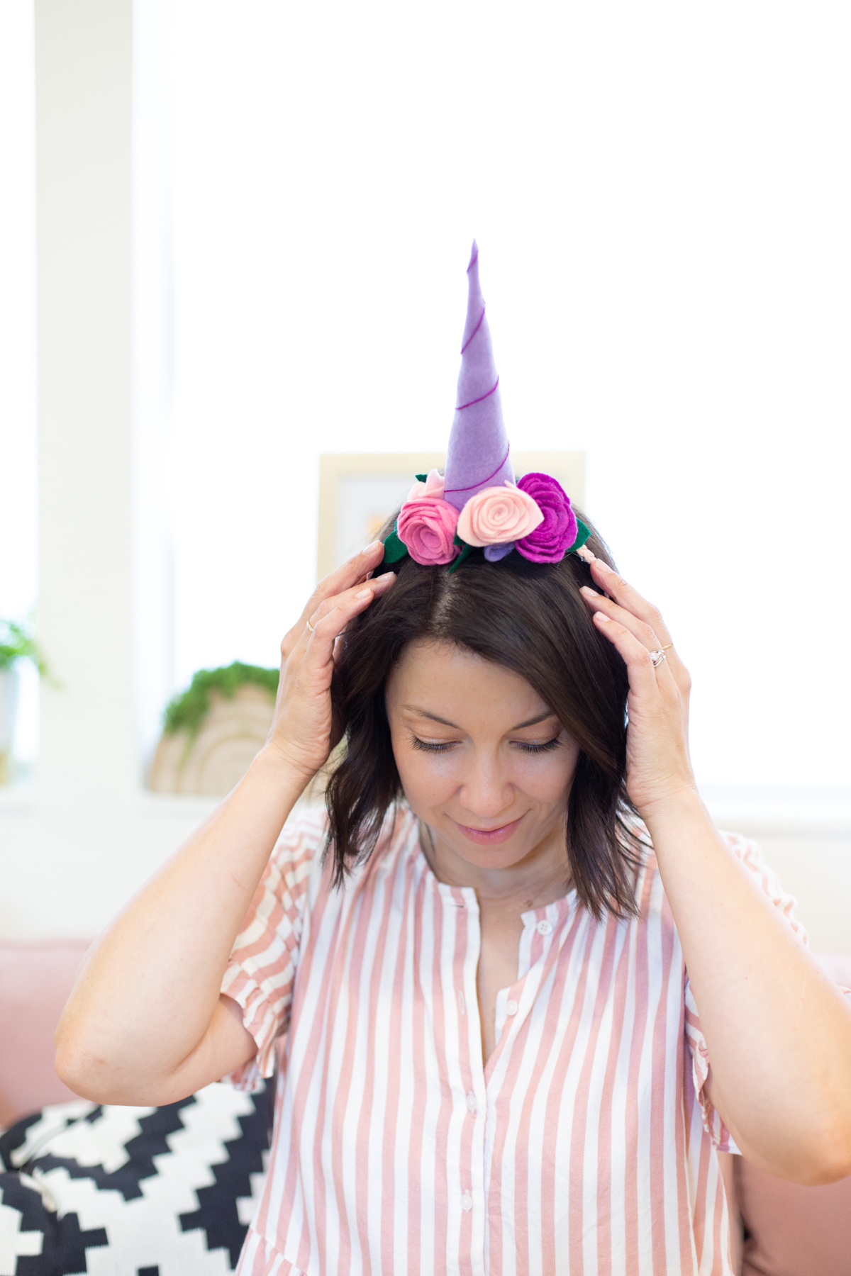 DIY felt unicorn horn headband