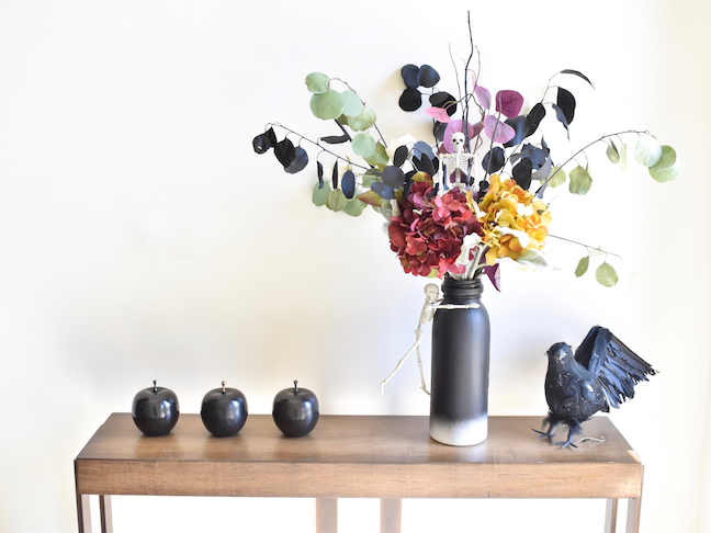 How To Transform Fall Flower Arrangement To A Spooky Boo-quet