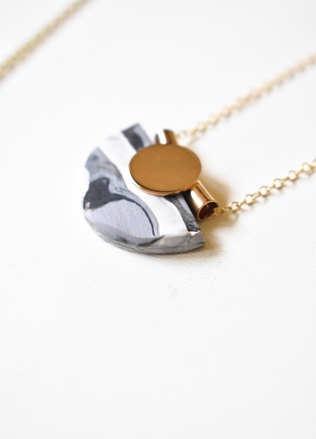 This DIY Geometric Clay Necklace Is A Stunner