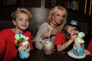 Britney Spears with her two sons