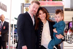 Macaulay Culkin, Brenda Song and Dakota Song Culkin at the star ceremony where Macaulay Culkin is honored with a star on the Hollywood Walk of Fame on December 1, 2023 in Los Angeles, California.