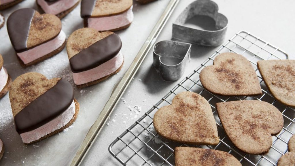 Heart-Shaped S'mores Dipped in Chocolate