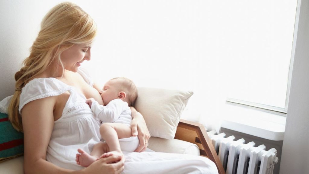 Mom breastfeeding her newborn baby