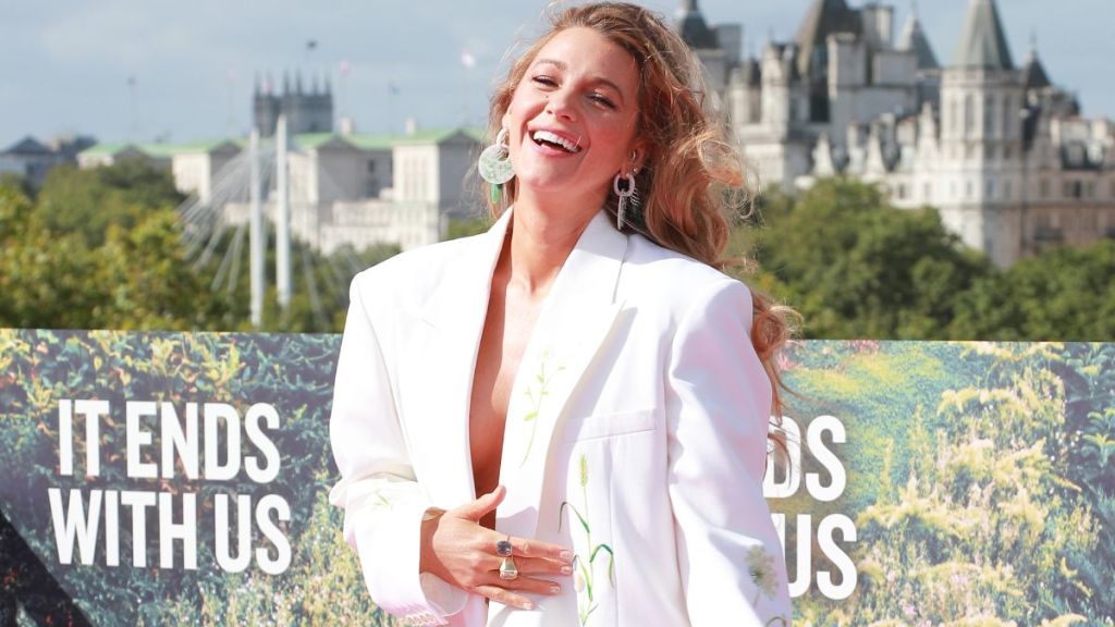 Blake Lively attends the London photocall for "It Ends With Us" at IET Building: Savoy Place on August 8, 2024 in London, England. Blake Lively recently shared her key lime pie recipe with Vogue.