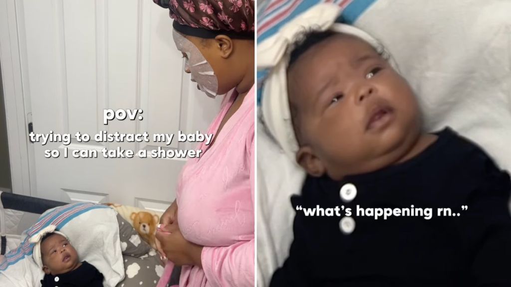 video baby reacts mom dance moves