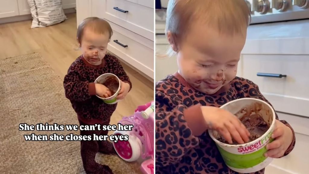 toddler stealing ice cream video