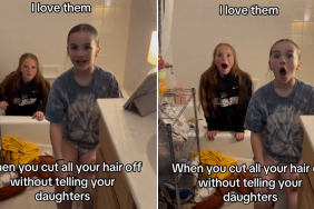 daughters react mom haircut video