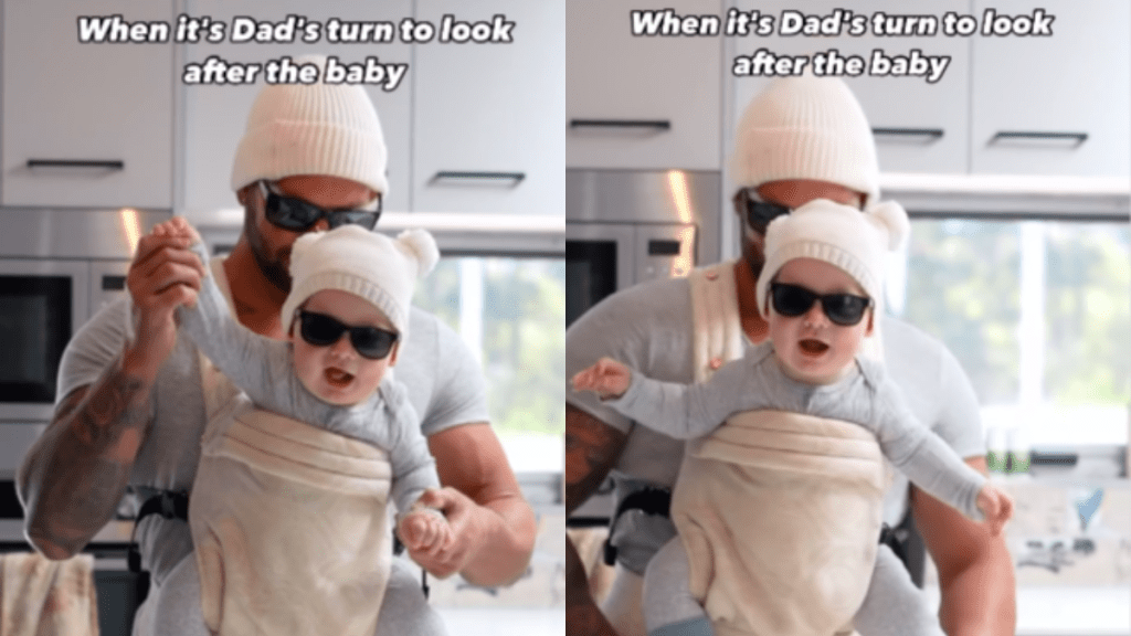 Dad babysitting video