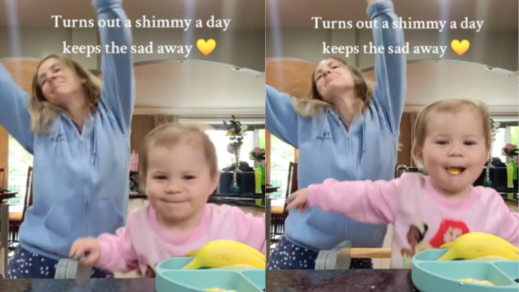 mom baby girl shimmy video