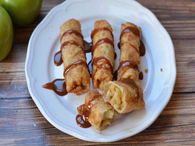 Caramel Apple Egg Rolls