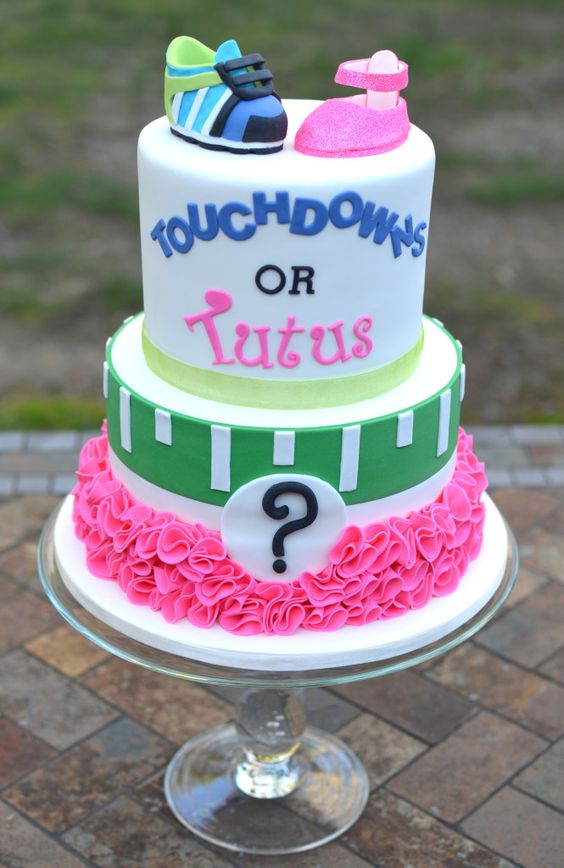 Football & Ballet Gender Reveal Cake