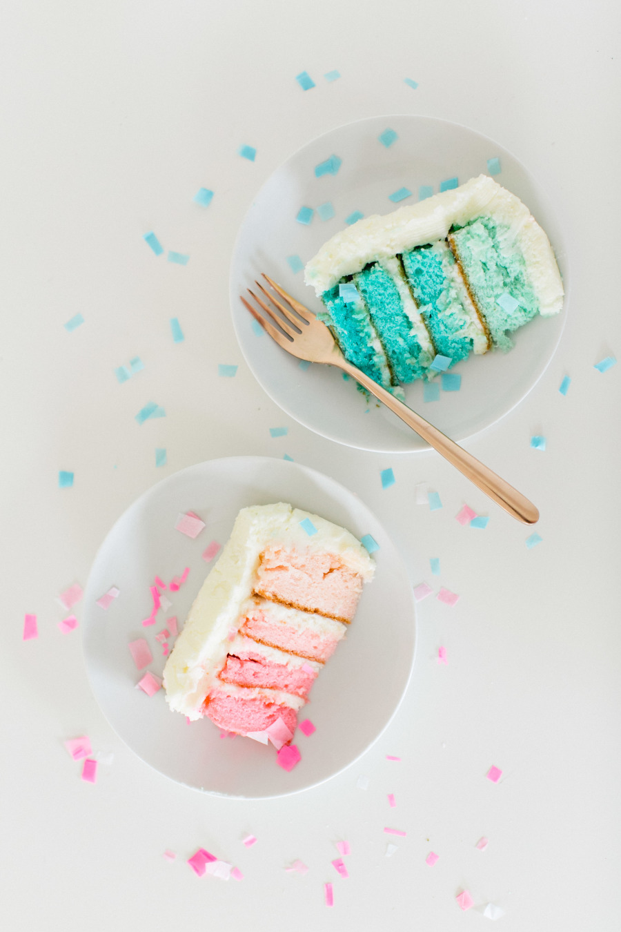 DIY Ombre Gender Reveal Cake