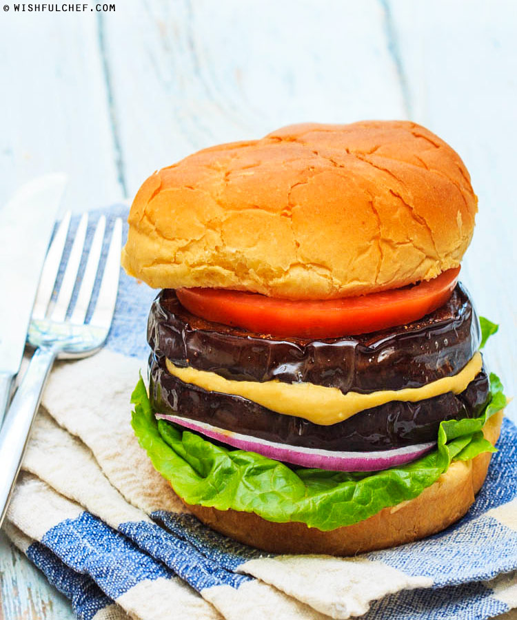 Eggplant and Hummus Burger