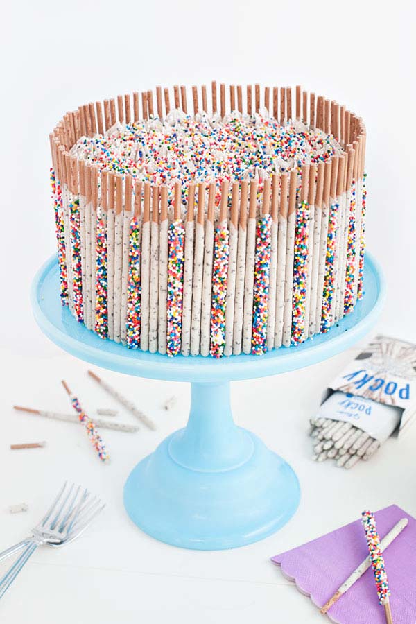 Cookies n Cream Confetti Pocky Cake