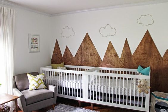 Woodsy, Gender-Neutral Nursery for Twins