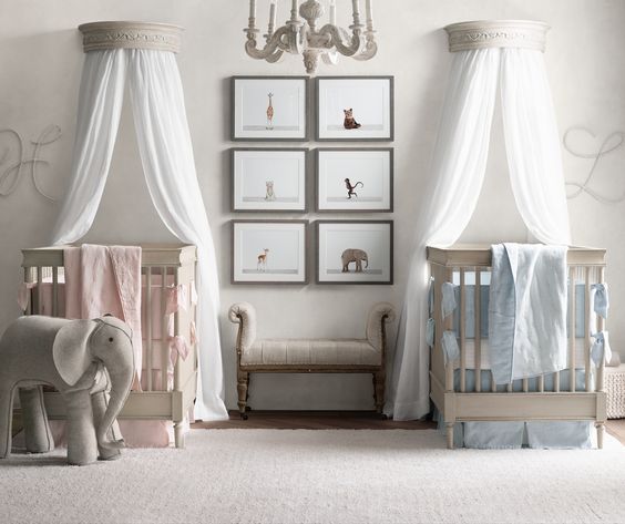 Boy/Girl Nursery for Twins