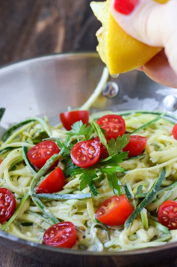 Lemon Cream Sauce With Zucchini Noodles