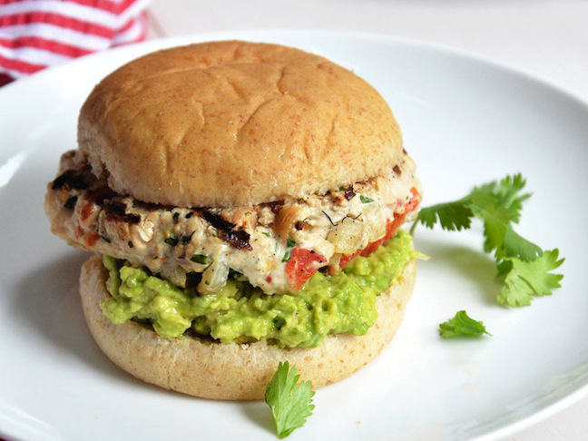 Avocado Chili Lime Chicken Burgers