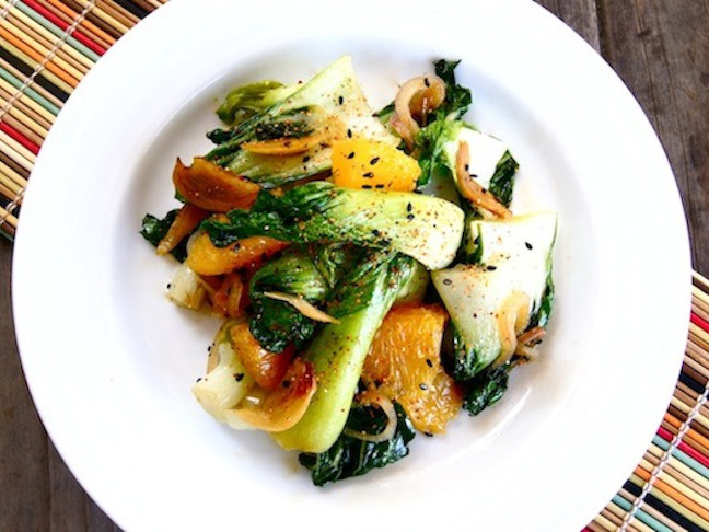 Baby Bok Choy With Crispy Garlic-Orange Sesame Sauce