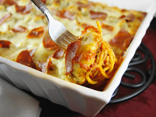 PIzza Spaghetti Bake