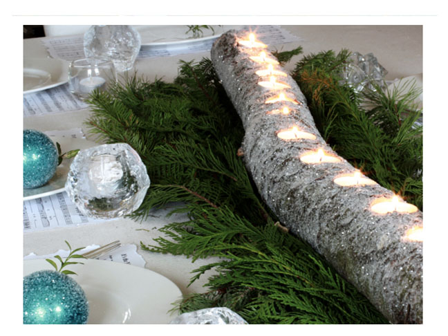 Glittered Tealight Log