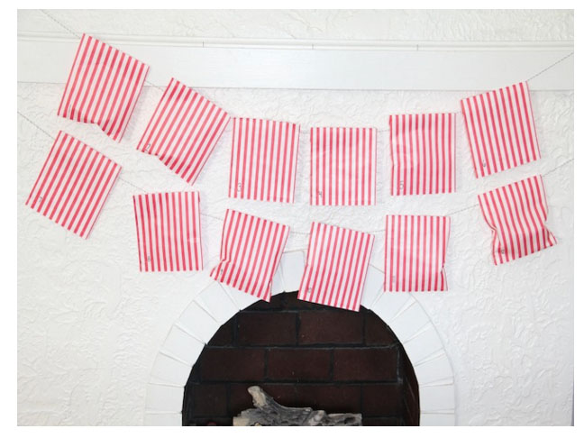 Paper Bag Advent Garland