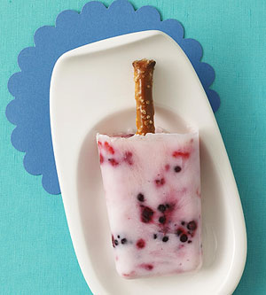 Yogurt and Pretzel Popsicles