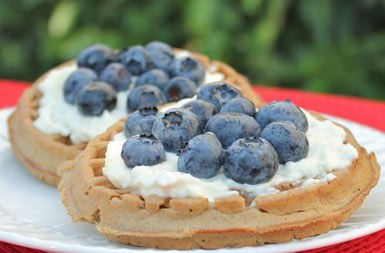 Blueberry Cream Cheese Waffles