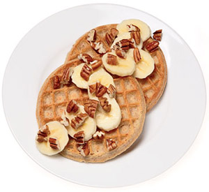 Banana and Pecan Waffles