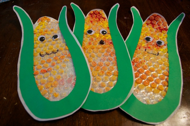 Bubble Wrap Corn Sun Catchers