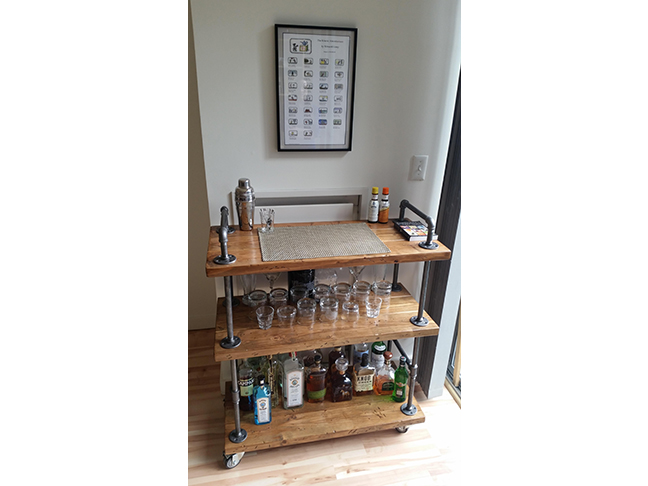 Wood & Metal Bar Cart