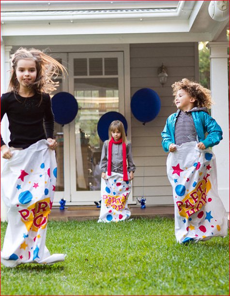 Carnival Birthday Sack Hop Game