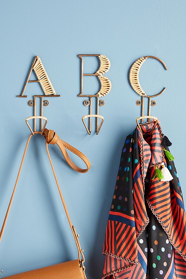 Rattan-Wrapped Monogram Hook