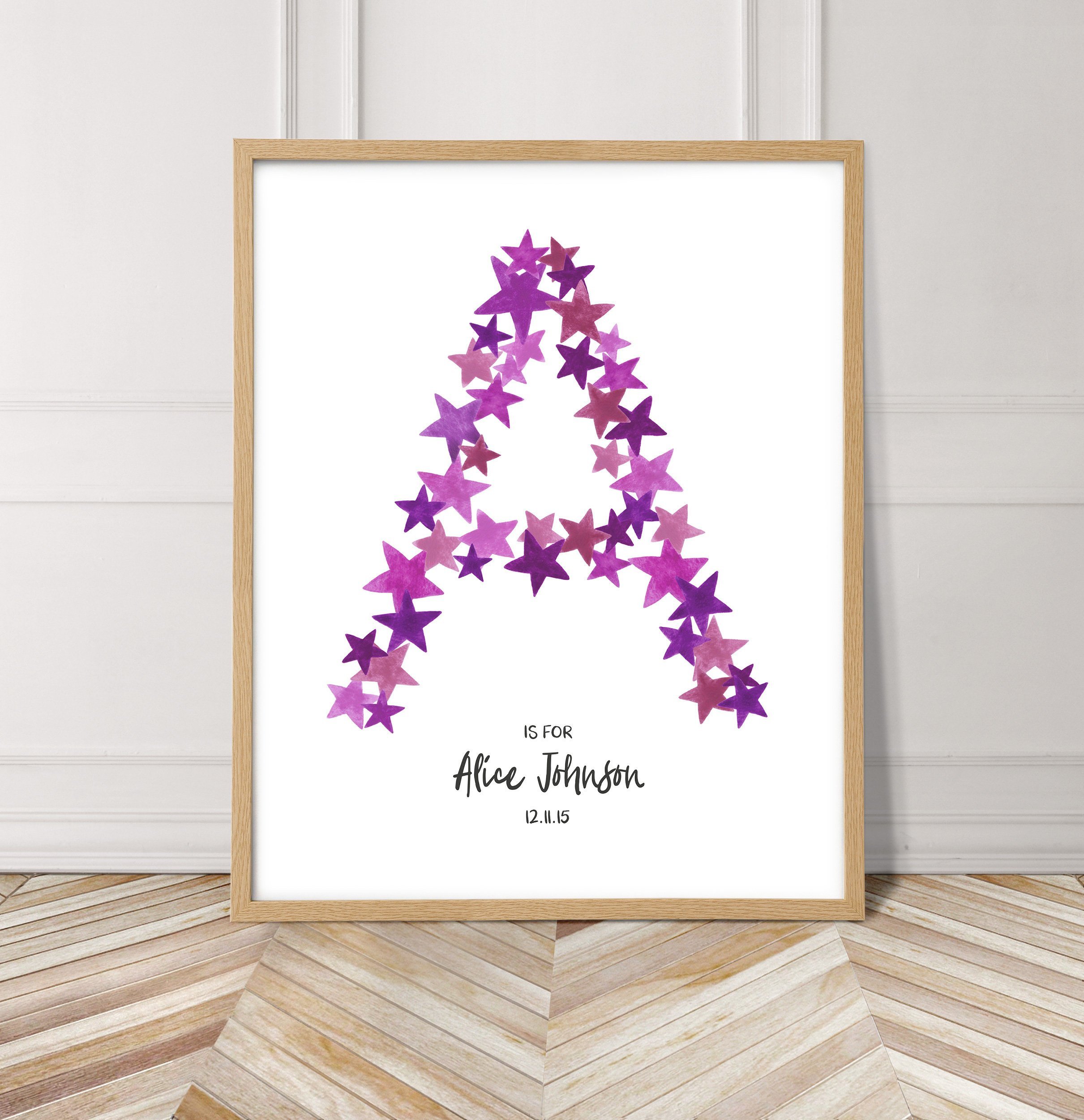 Watercolor Baby Name Wall Art