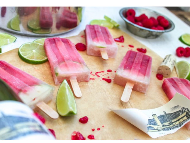 Raspberry & Lime Sangria Popsicles