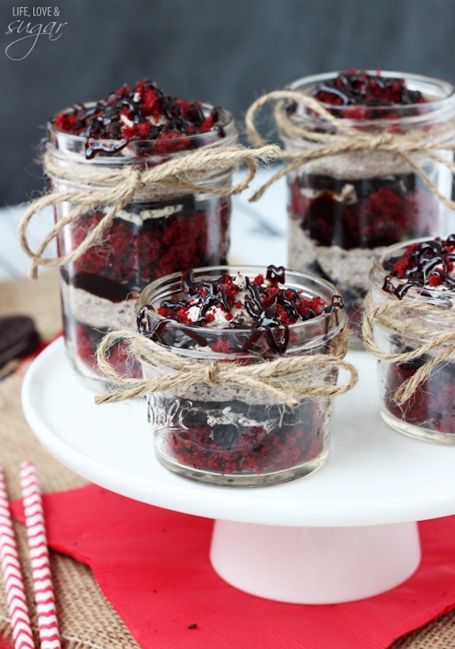 Red Velvet Oreo Trifles