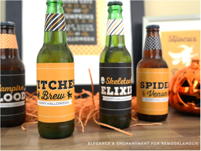 Halloween Bottle Labels