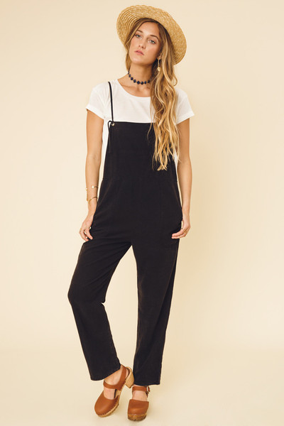 Black Silk Overalls