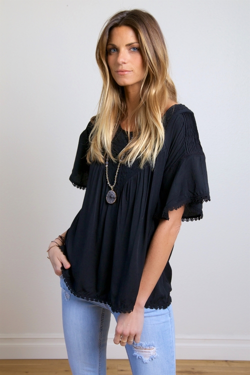 Kimono Sleeve Lace Top