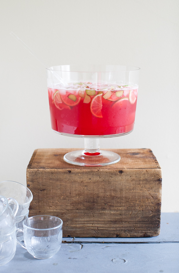 Raspberry Rhubarb Collins Punch