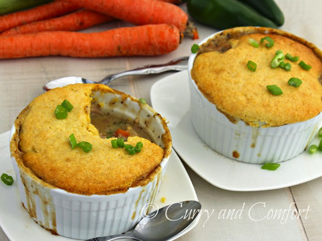 Turkey Pot Pie with Cornbread Topping