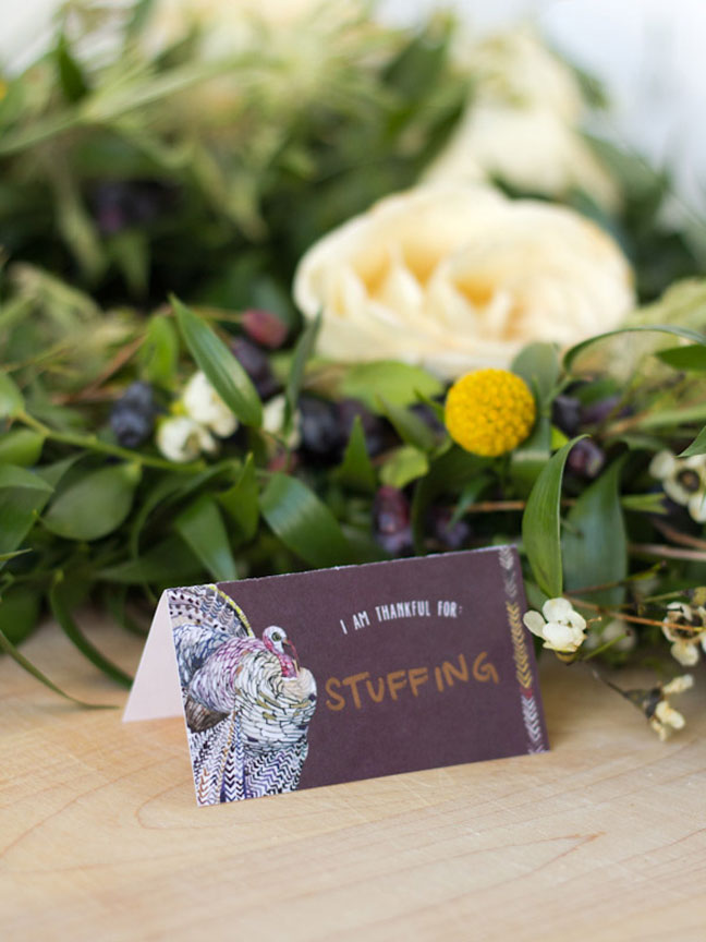 'Thankful' Thanksgiving Place Cards