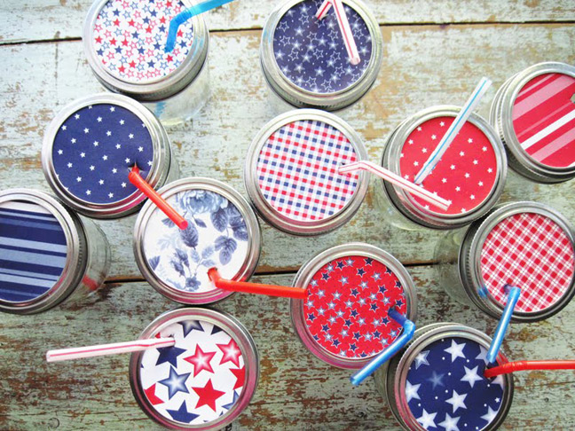 Patriotic Mason Jar Lids