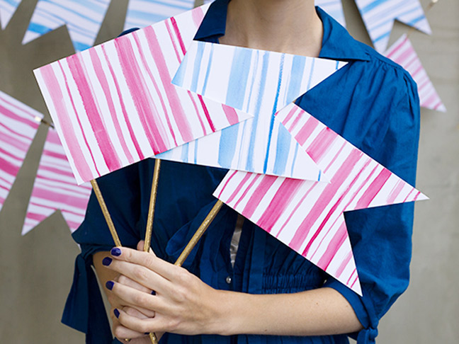 Watercolor Bunting Flags