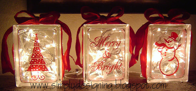 Christmas Glass Blocks DIY